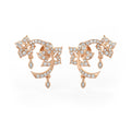 Rose Gold Diamond Flower Earrings