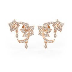 18ct Rose Gold Diamond Earrings 0.52ct Time Capsule Flower Garden studs with Screwbacks