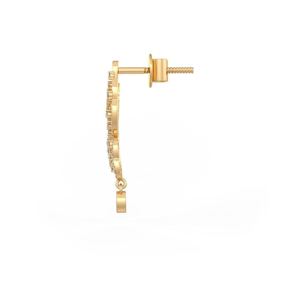 Gold butterfly earring with half carat diamonds