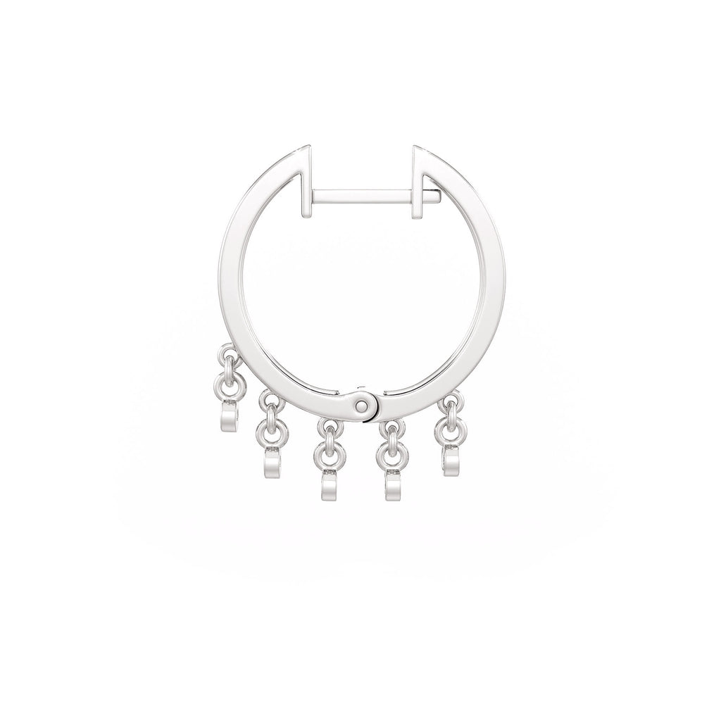 Minimal dewdrop diamond hoop in elegant style