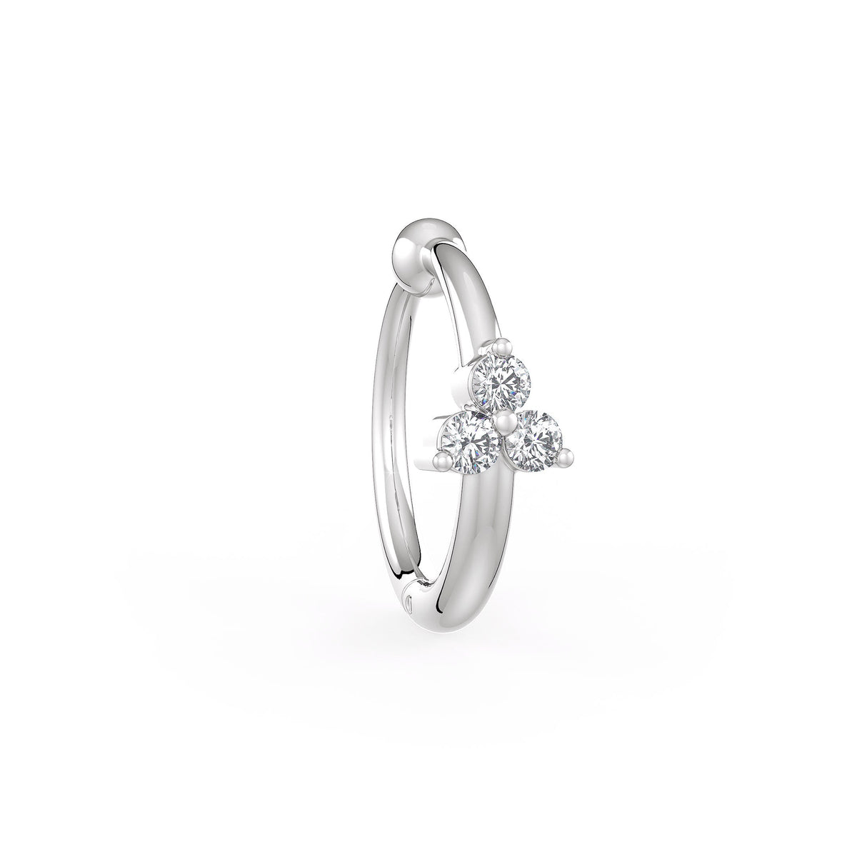 Minimalist trilogy diamond hoop