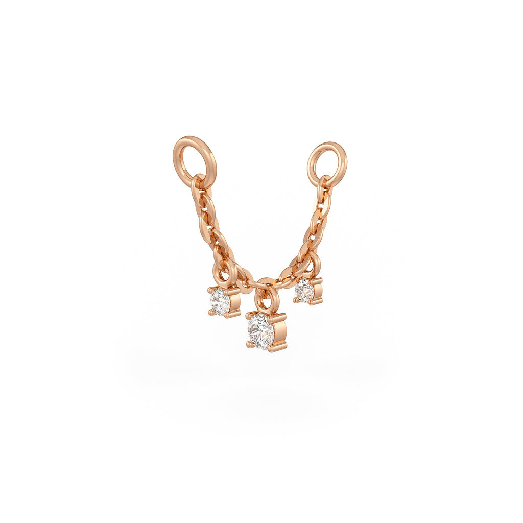 Diamond Connector Charm Chain in 18ct Rose Gold