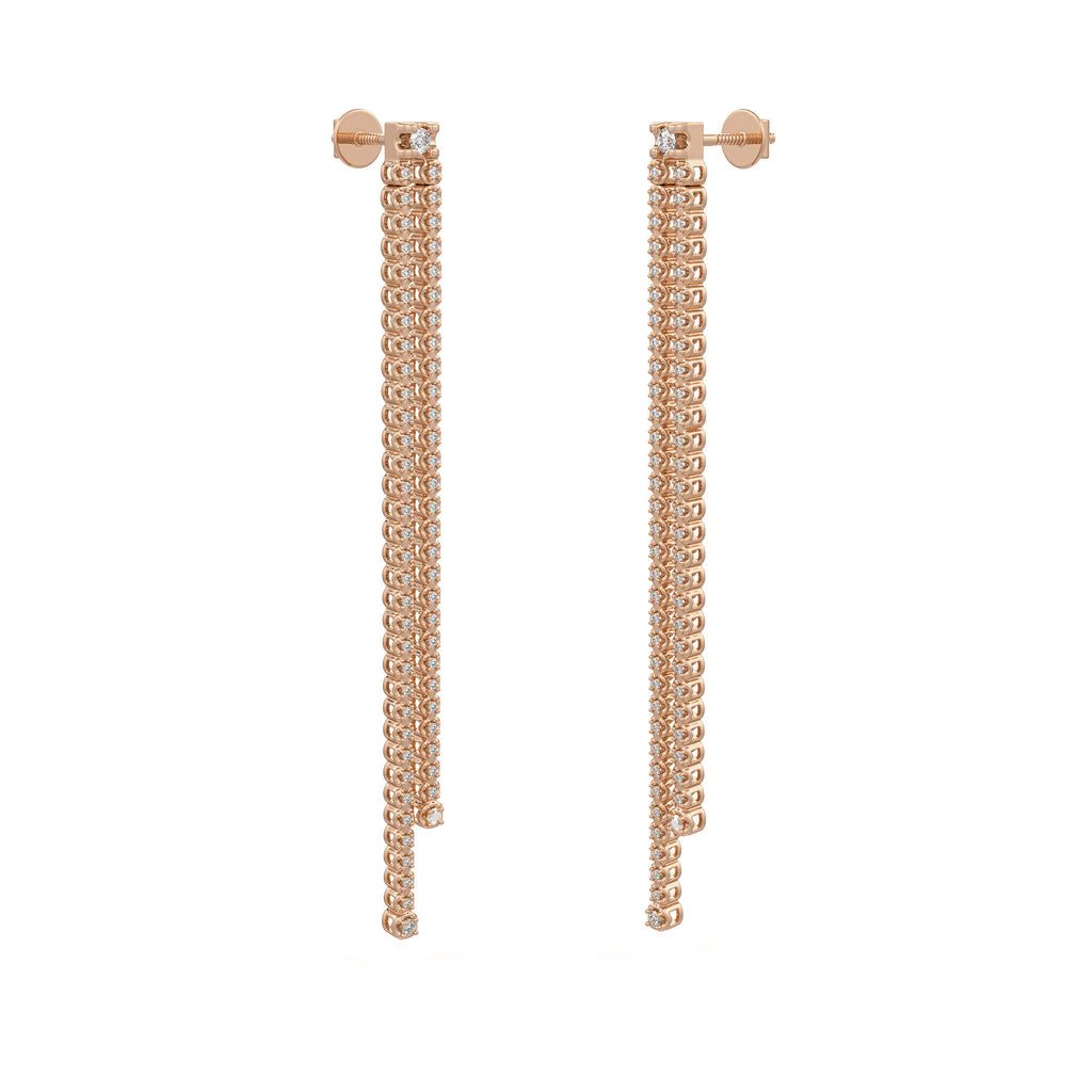 Timeless 0.90ct diamond tennis earrings in rose gold