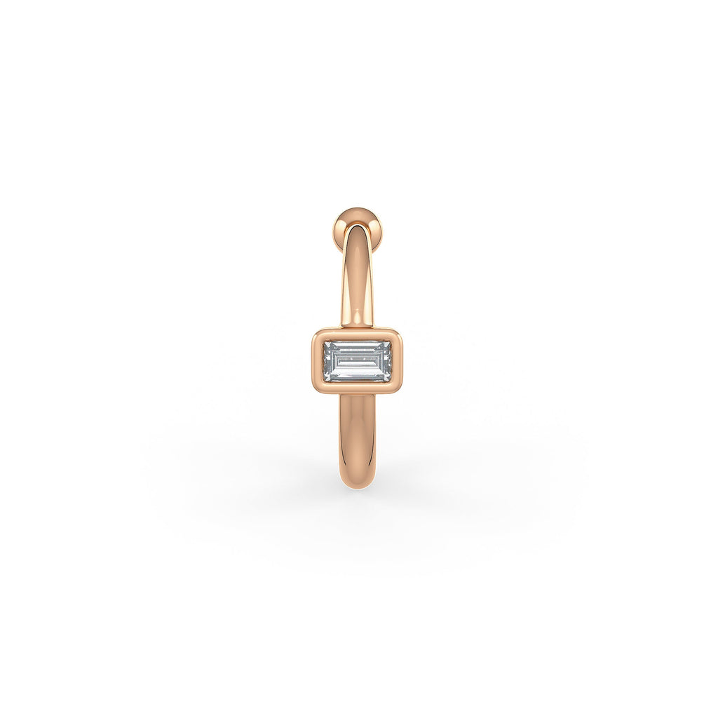Elegant rose gold diamond nose ring