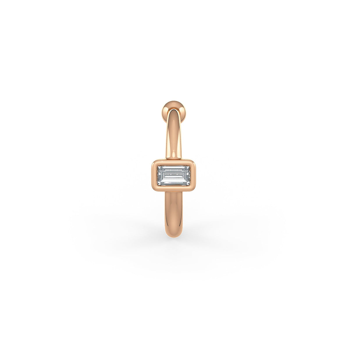 Elegant rose gold diamond nose ring