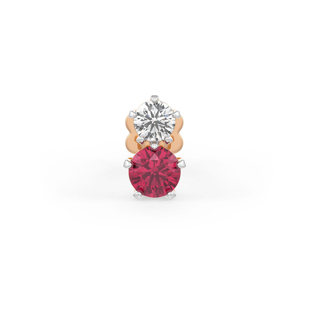 Puce de nez Toi et Moi en diamant | Or jaune 18 carats