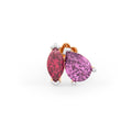 Ruby and pink sapphire nose pin in 18ct rose gold
