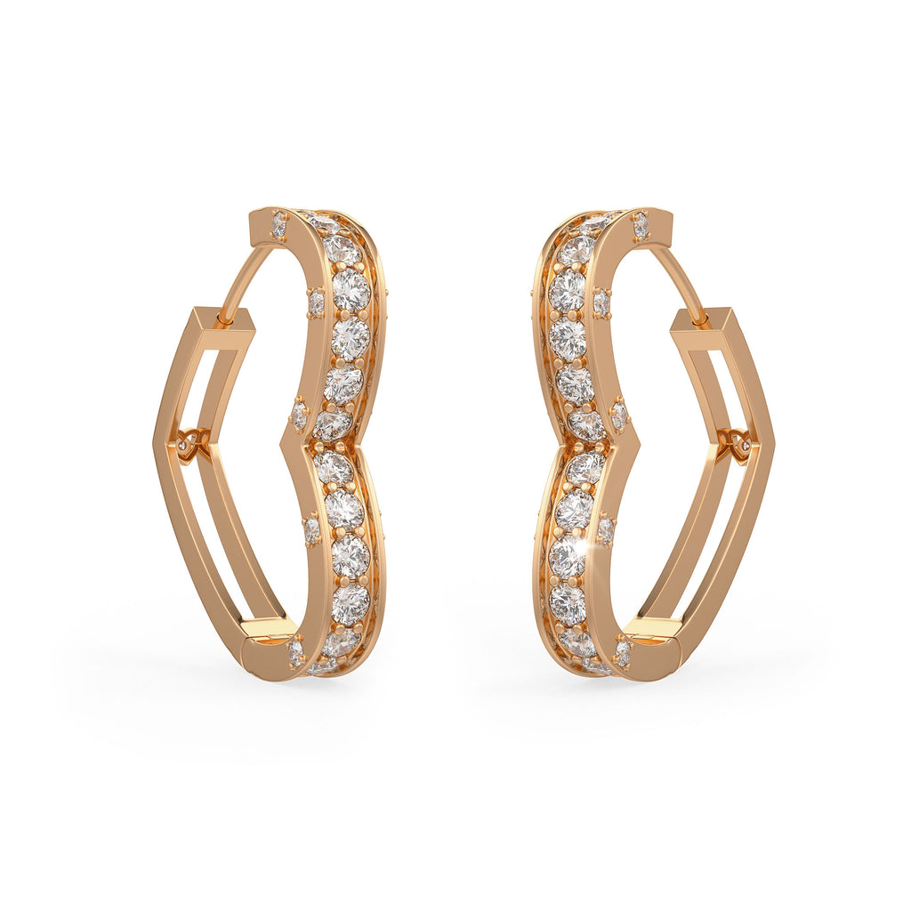 1ct Diamond Heart Earrings Rose Gold