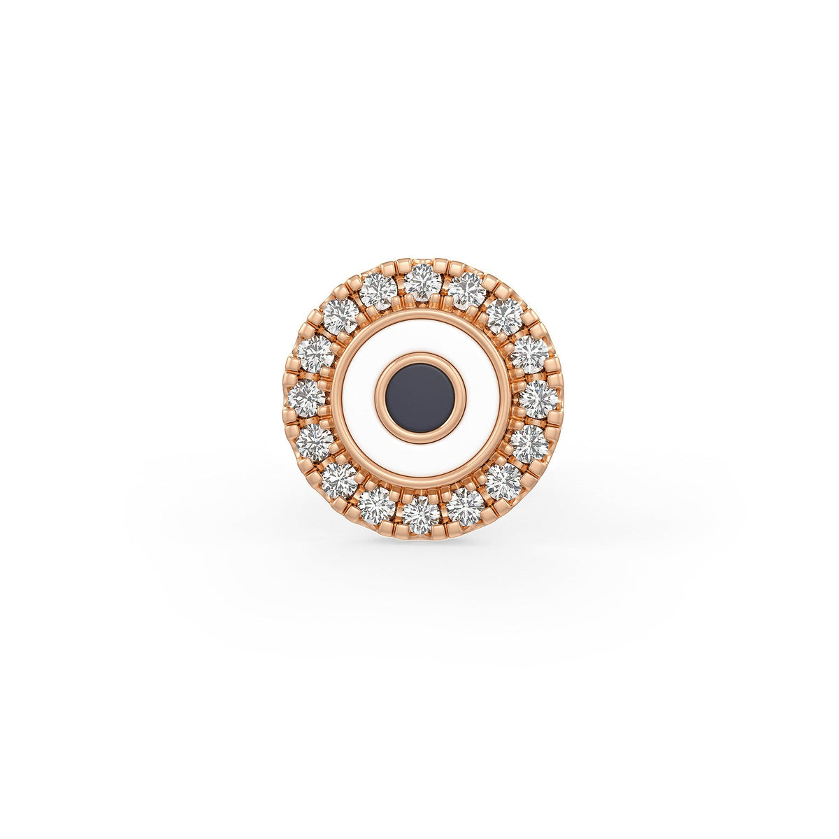Evil eye diamond nose stud in 18ct rose gold