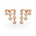 1ct Diamond Earrings in 18ct Rose Gold Raindrops Studs One Carat Drops