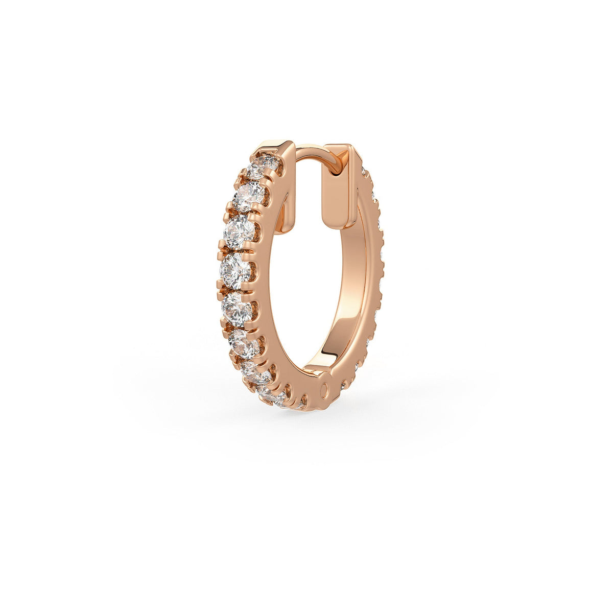 Petite 18ct rose gold hoop set with sparkling diamonds