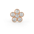 Daisy Flower Diamond Nose Stud 18ct Rose Gold Large 0.33ct