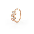 Skinny diamond bubble nose hoop in 18ct rose gold