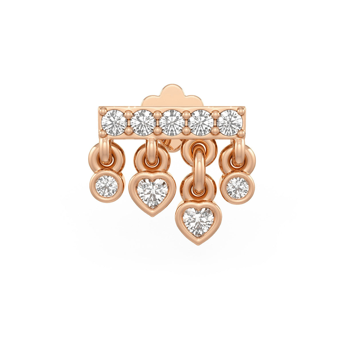 Sparkling diamond heart nose stud 0.10ct
