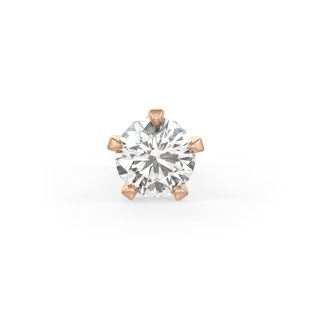 Solitaire Diamond Nose Stud 0.18ct Nasal Piercing 18ct Rose Gold Large Unisex