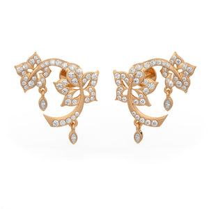 18ct Rose Gold Diamond Earrings 0.52ct Time Capsule Flower Garden studs with Screwbacks