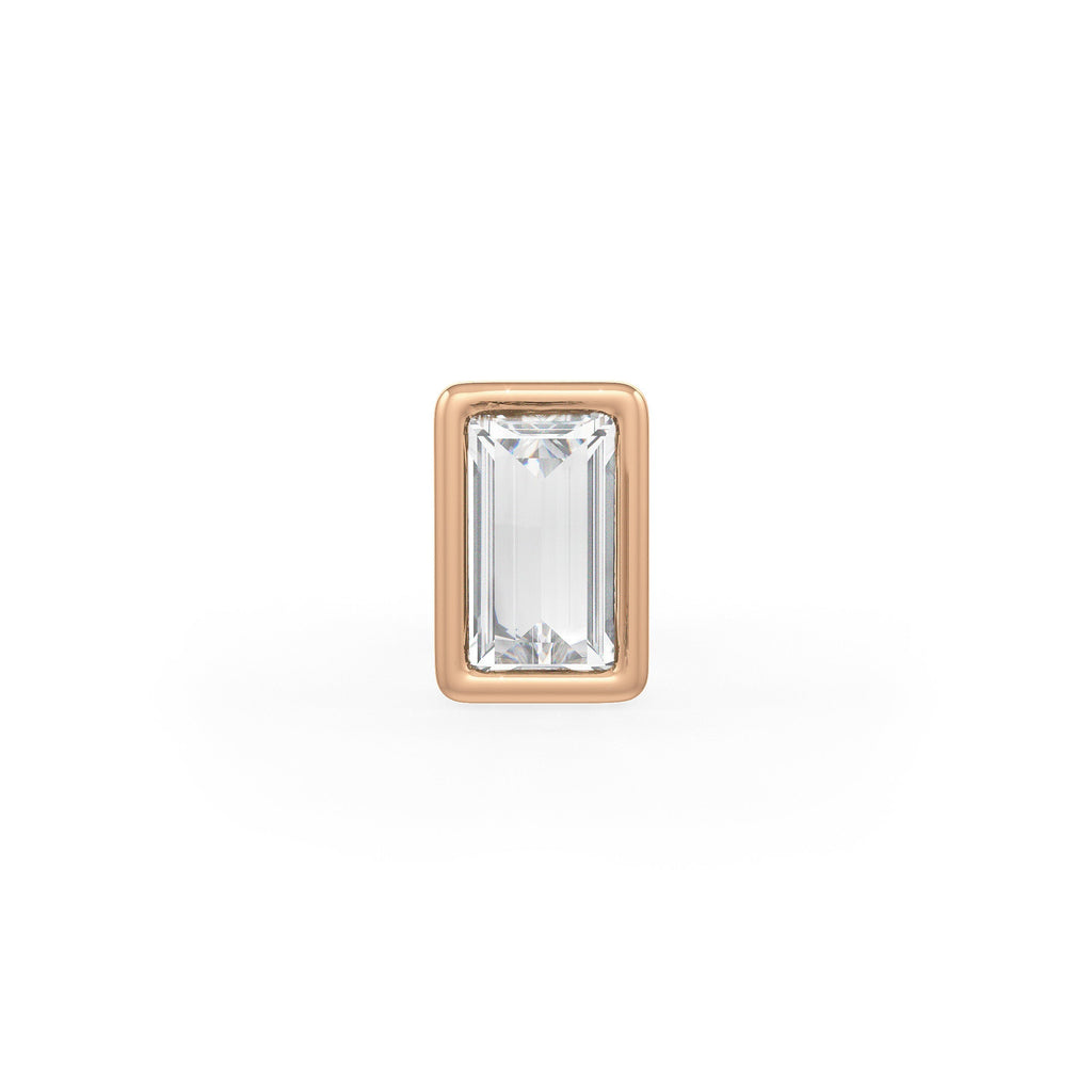 18K rose gold diamond nose stud