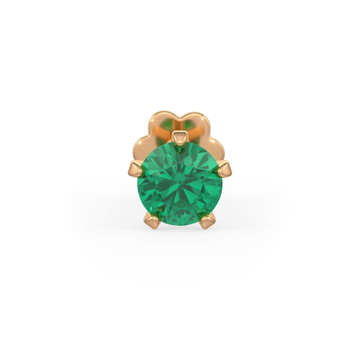  Piercing al naso con smeraldo verde intenso | Oro rosa 18 carati