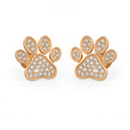 Diamond Paw Earrings Rose Gold