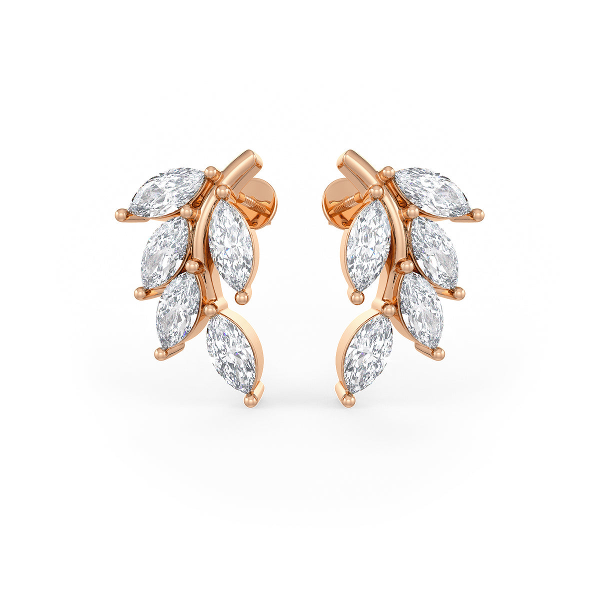 1.20ct Marquise Diamond Leaf Earrings