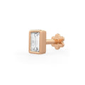 Baguette diamond nose stud in 18ct rose gold