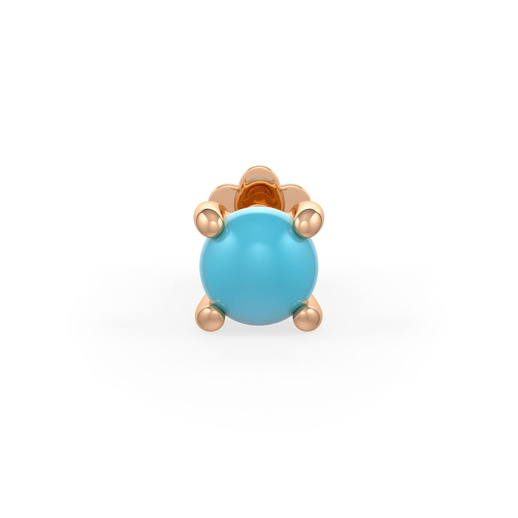 Elegant rose gold nose stud with stone