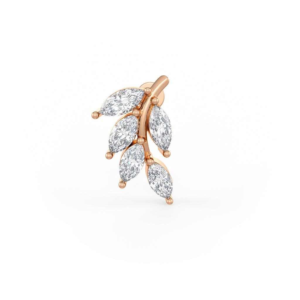 1.20ct Marquise Diamond Leaf Earrings