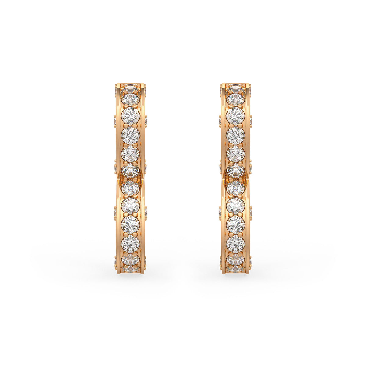 1ct Diamond Heart Earrings Rose Gold