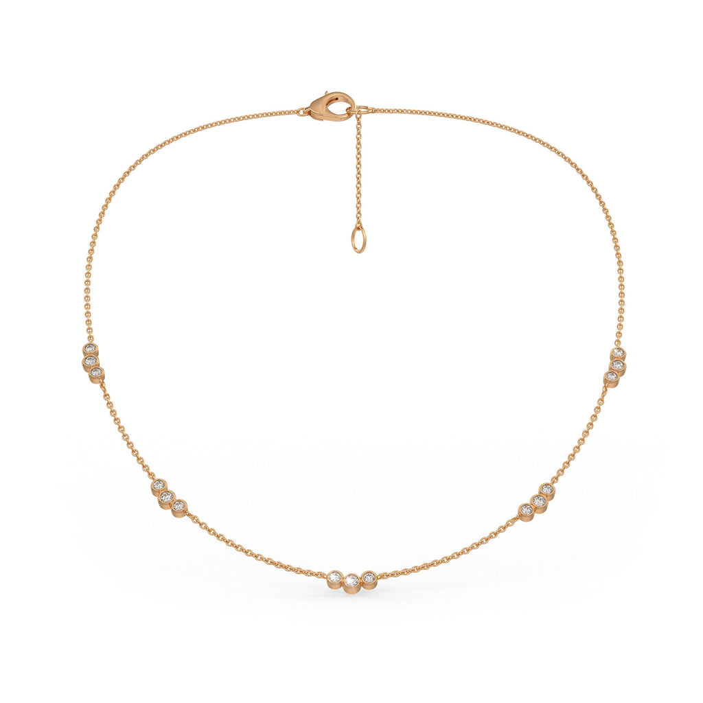 Timeless 18ct rose gold 1ct diamond necklace