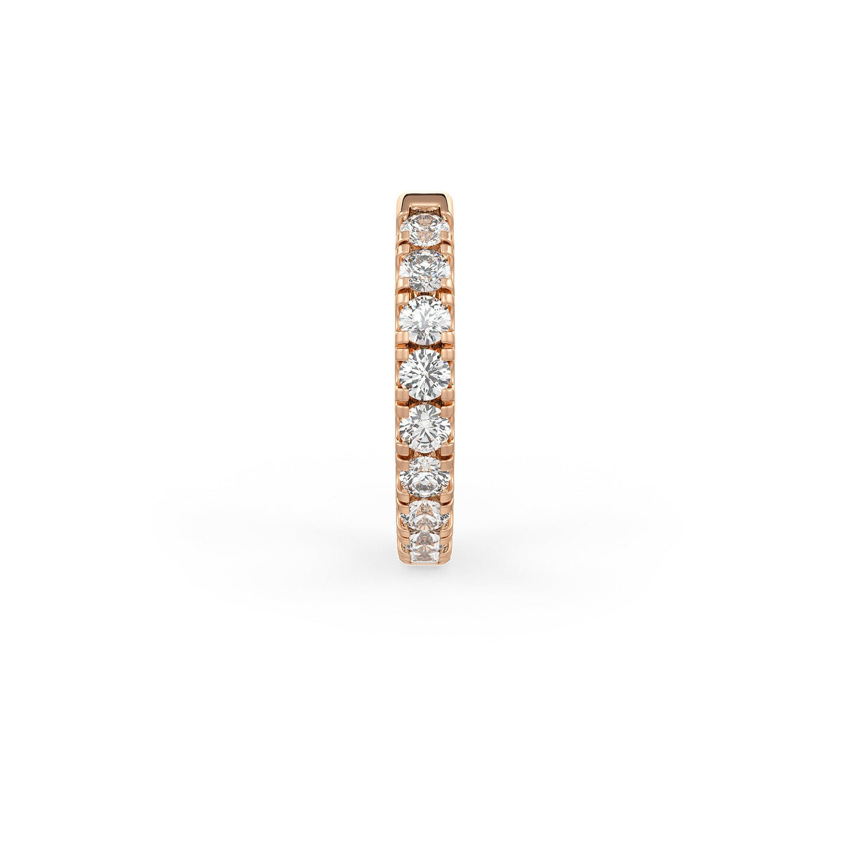 Sparkling rose gold mini hoop with eternity diamonds