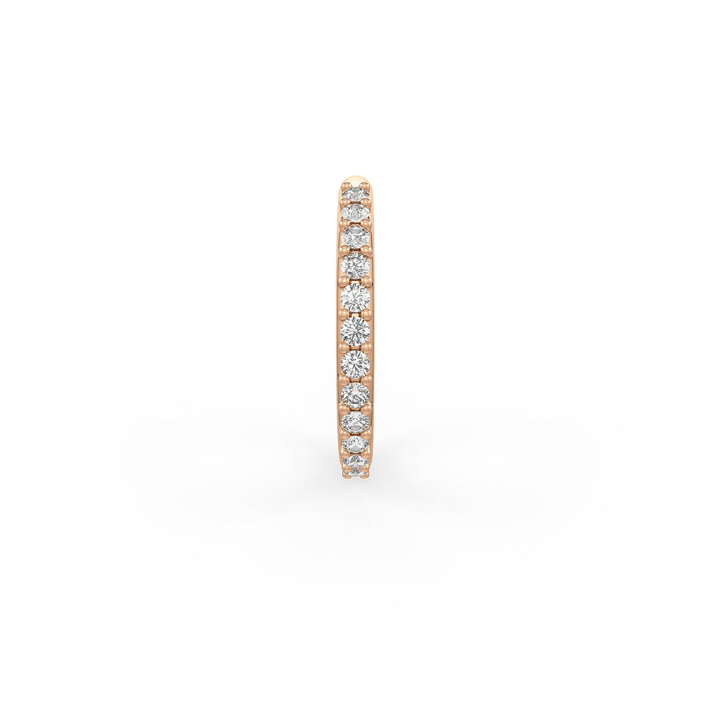 Diamond Skinny Nose Ring Eternity Hoop 18ct Rose Gold