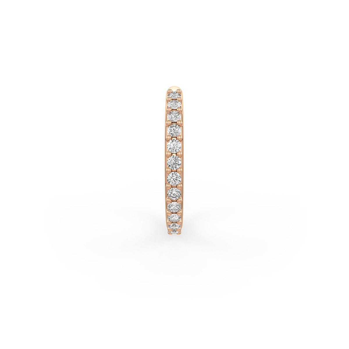 Diamond Skinny Nose Ring Eternity Hoop 18ct Rose Gold