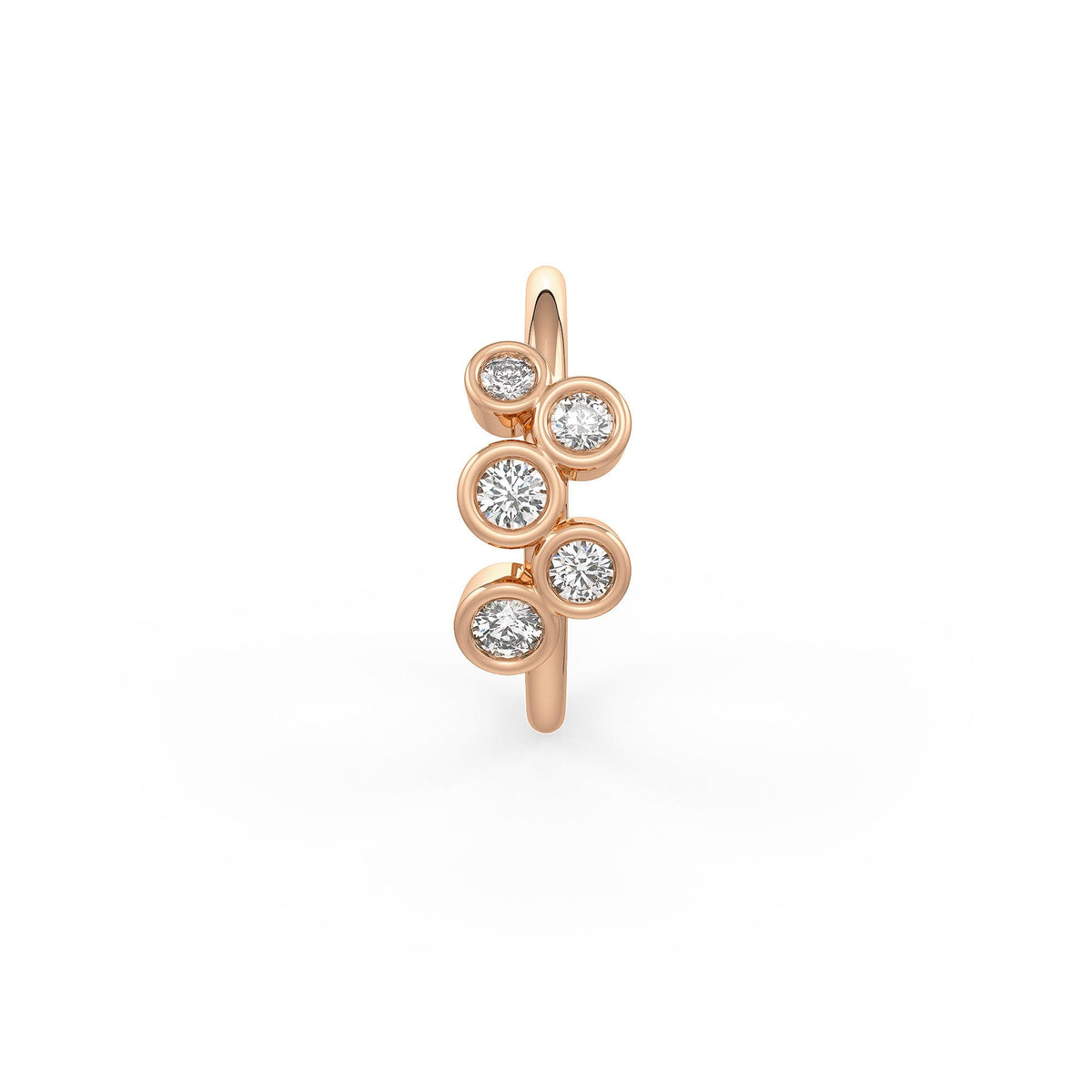 Delicate diamond nose hoop in 18ct rose gold