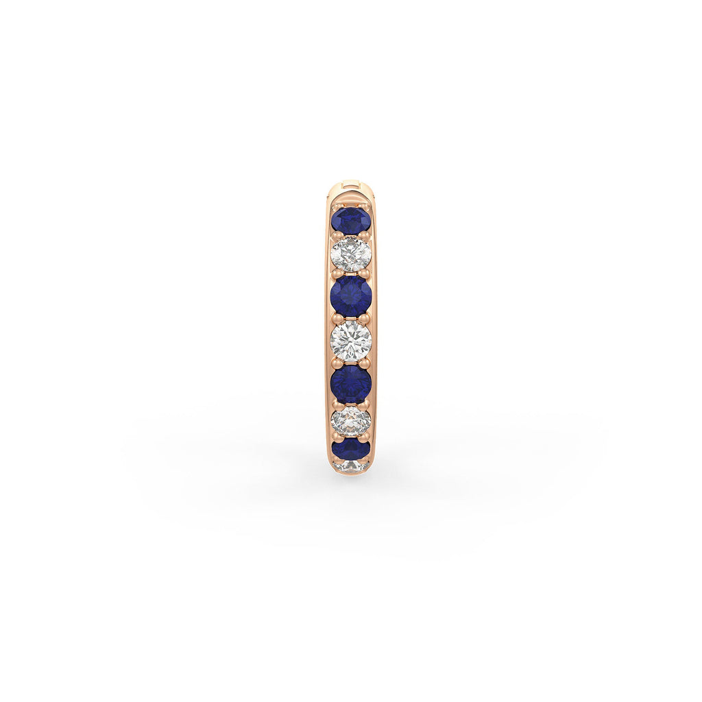 Elegant 18ct rose gold sapphire nose hoop