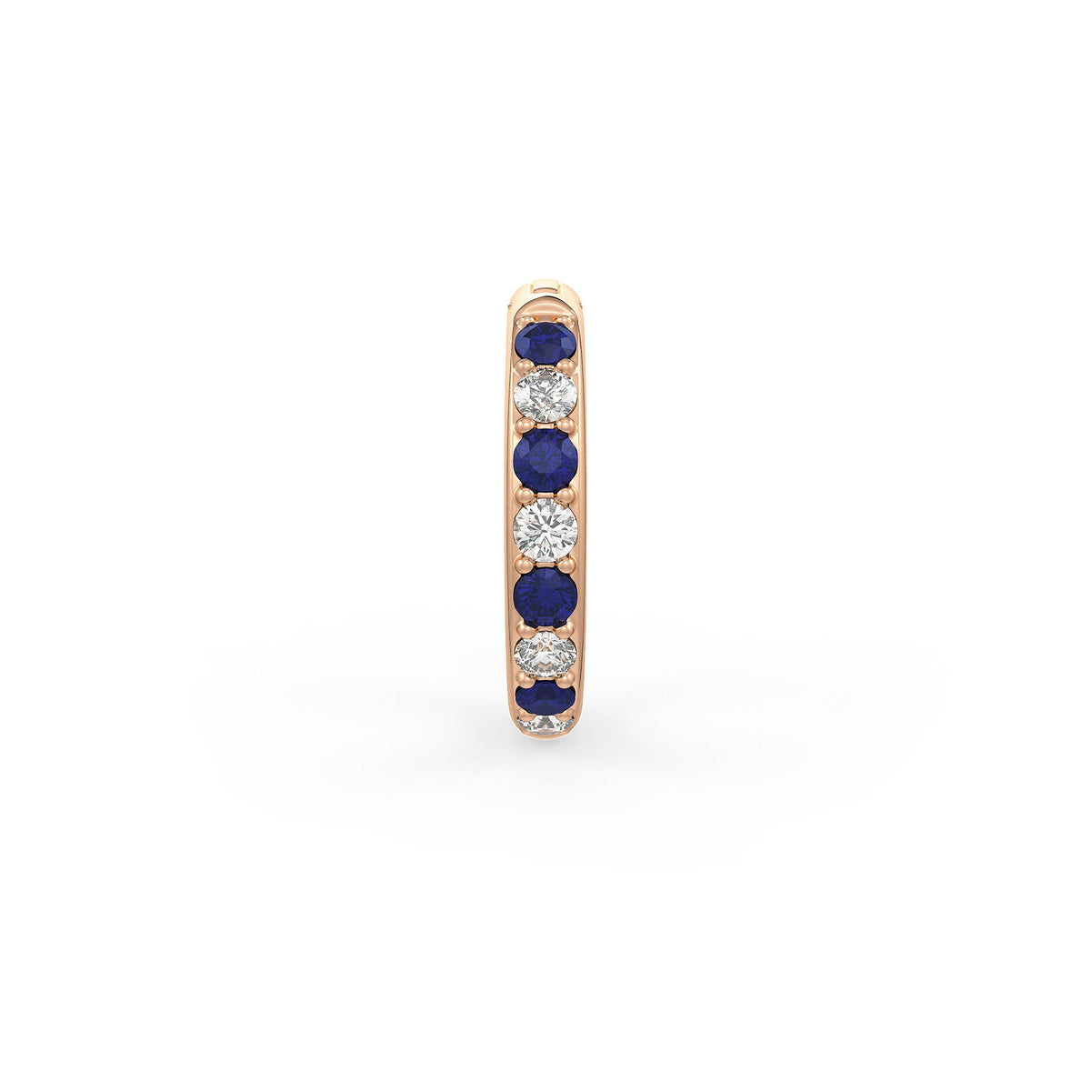 Elegant 18ct rose gold sapphire nose hoop