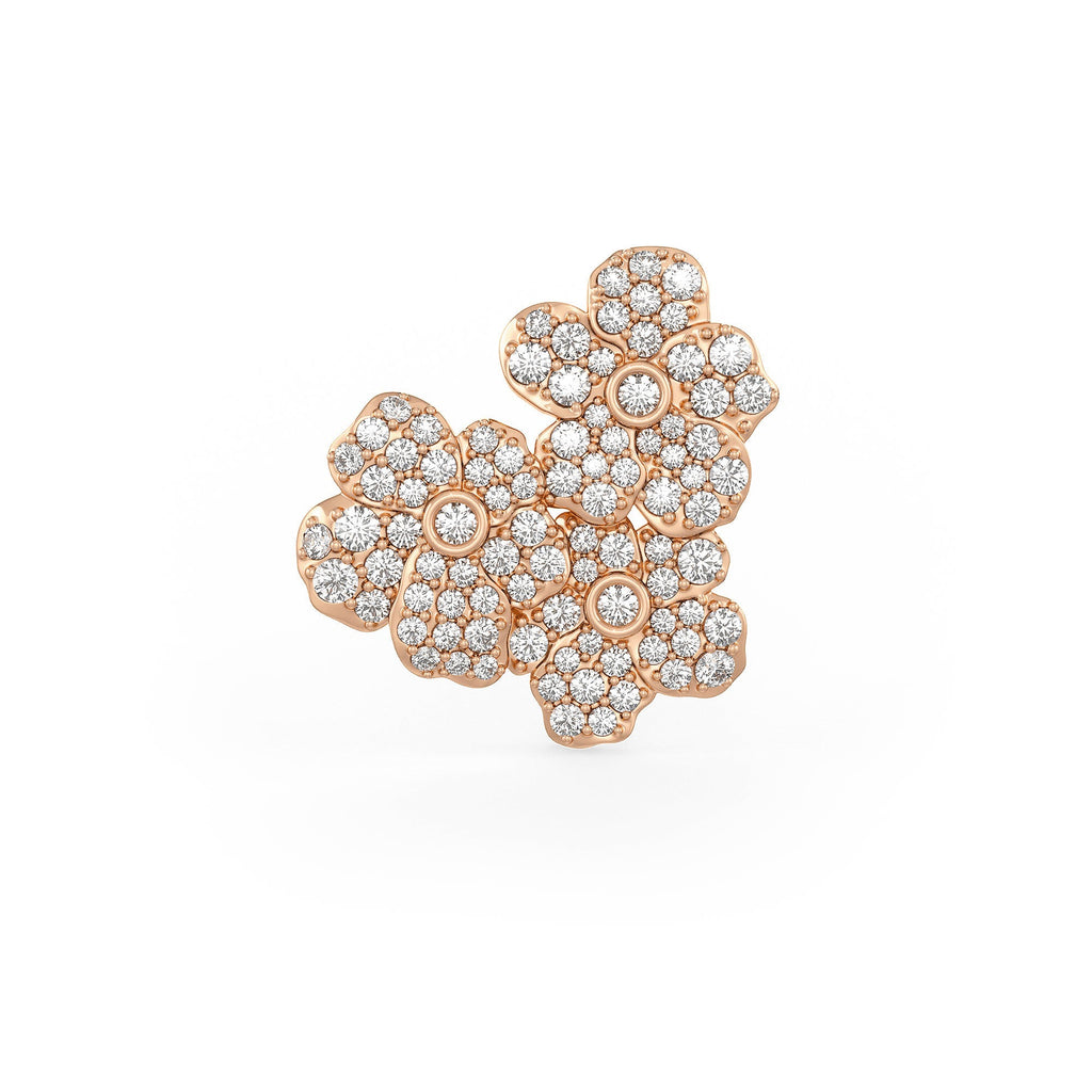 Forget me not flower earrings with 1.30ct diamonds
