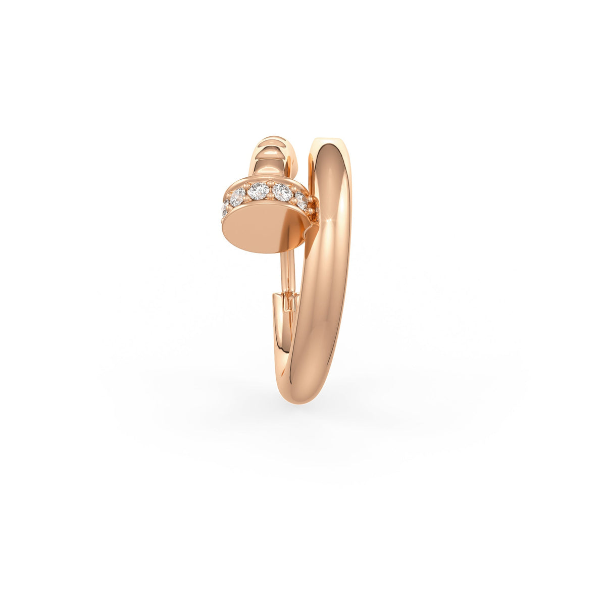 Diamond Nail Hoop Cartilage Earring 10mm in 18ct Rose Gold