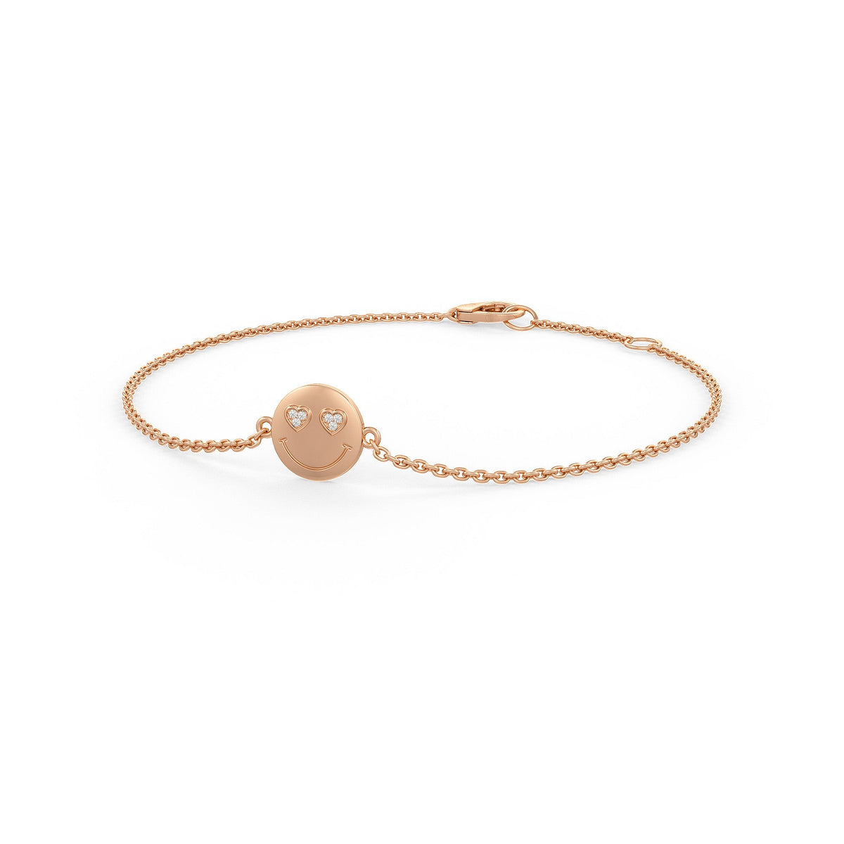 18ct gold smiley diamond bracelet