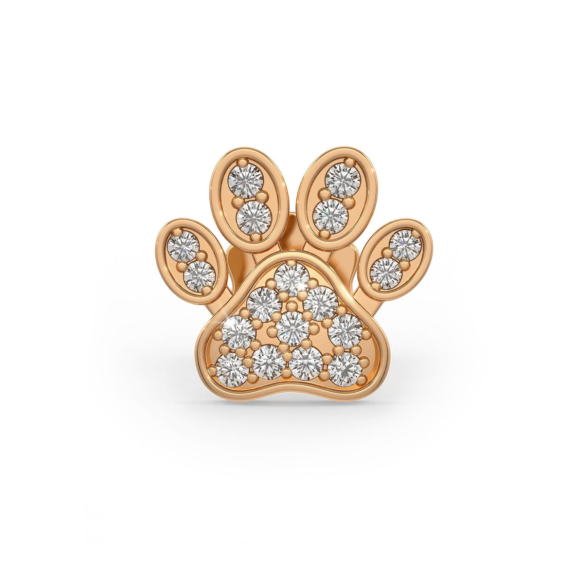 18ct rose gold diamond paw cartilage stud
