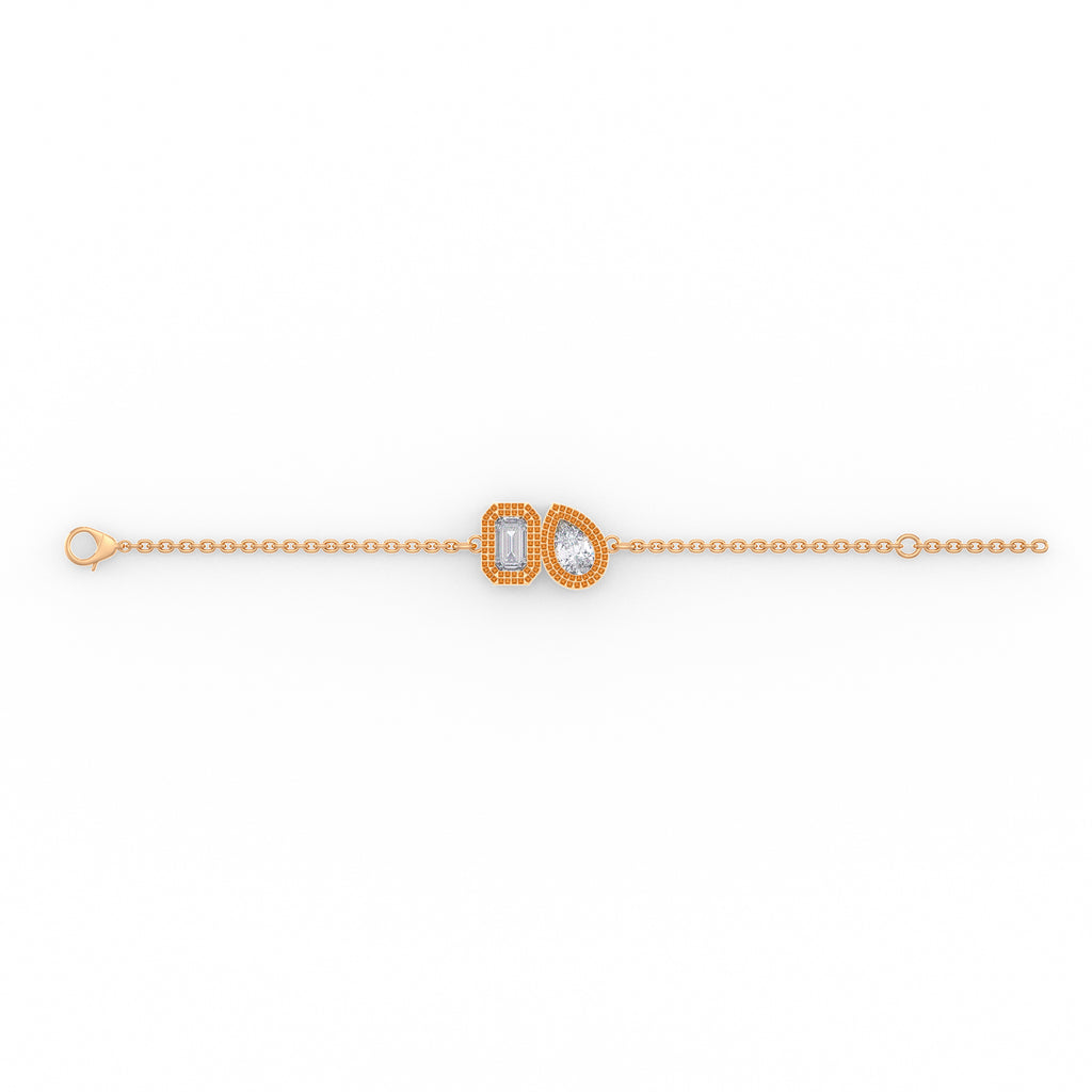 Toi Et Moi Diamond Bracelet 0.40ct in 18ct Rose Gold