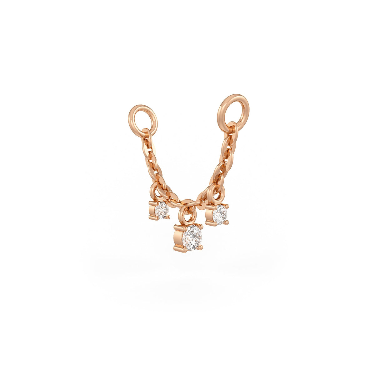 Diamond Connector Charm Chain in 18ct Rose Gold