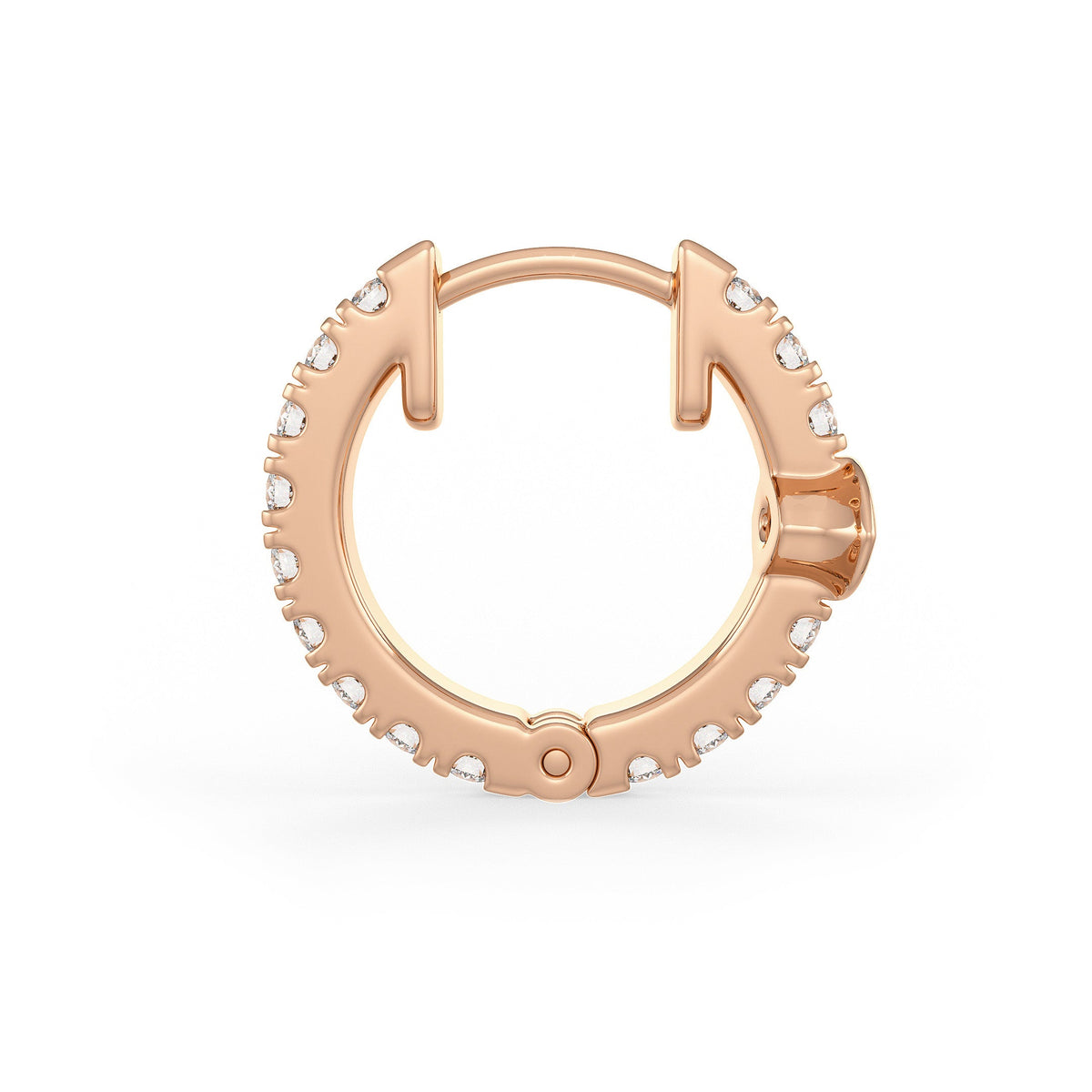 18ct Rose Gold Full Eternity 12mm Diamond Hoop Earrings 0.50ct Marquise solitaire (Singular) Cartilage or Lobe