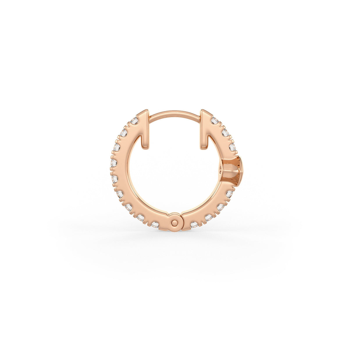 Beautiful pair of 1ct diamond hoops in polished 18ct rose gold