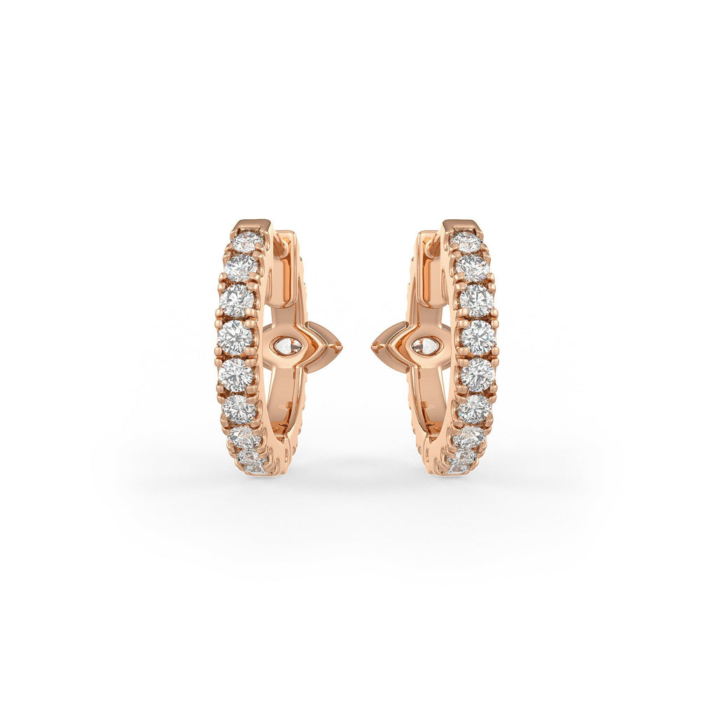 Elegant rose gold diamond eternity hoops