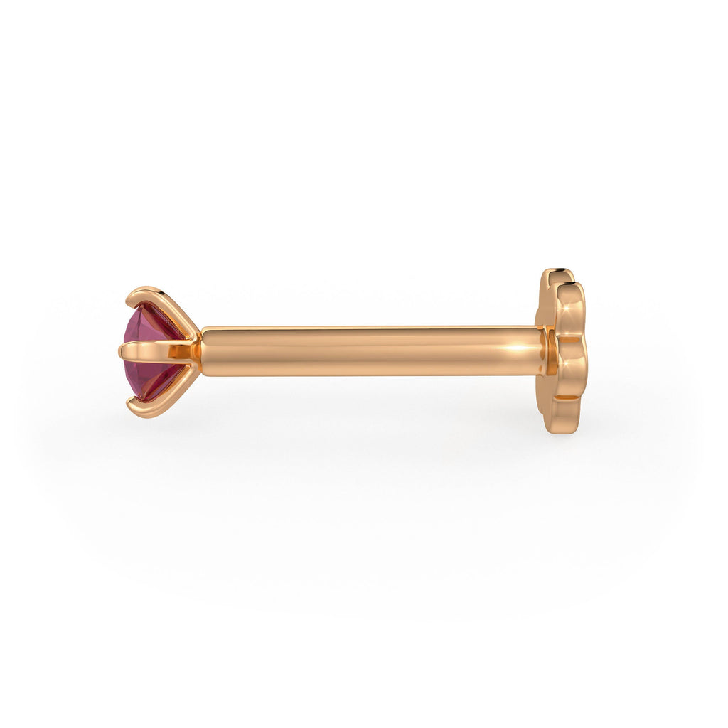  Piercing al naso Ruby Passion in oro rosa 18 carati