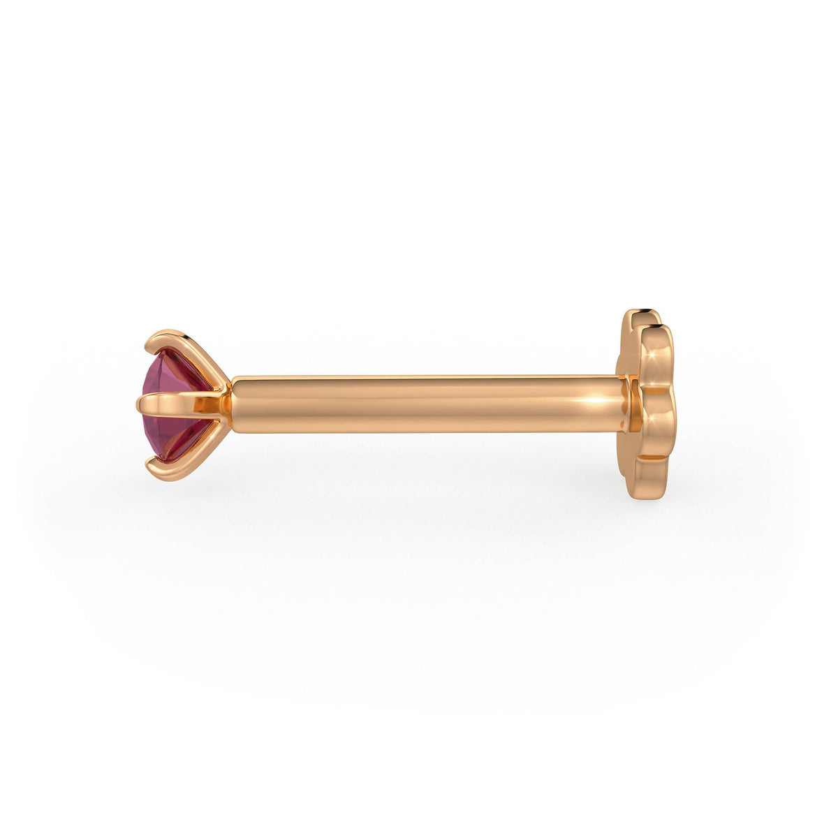  Piercing al naso Ruby Passion in oro rosa 18 carati