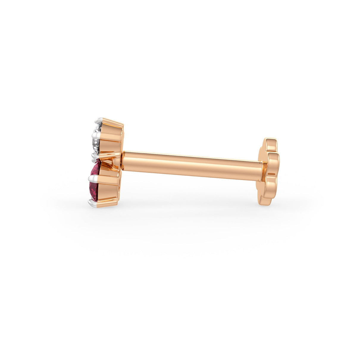 Puce de nez Toi et Moi en diamant | Or jaune 18 carats