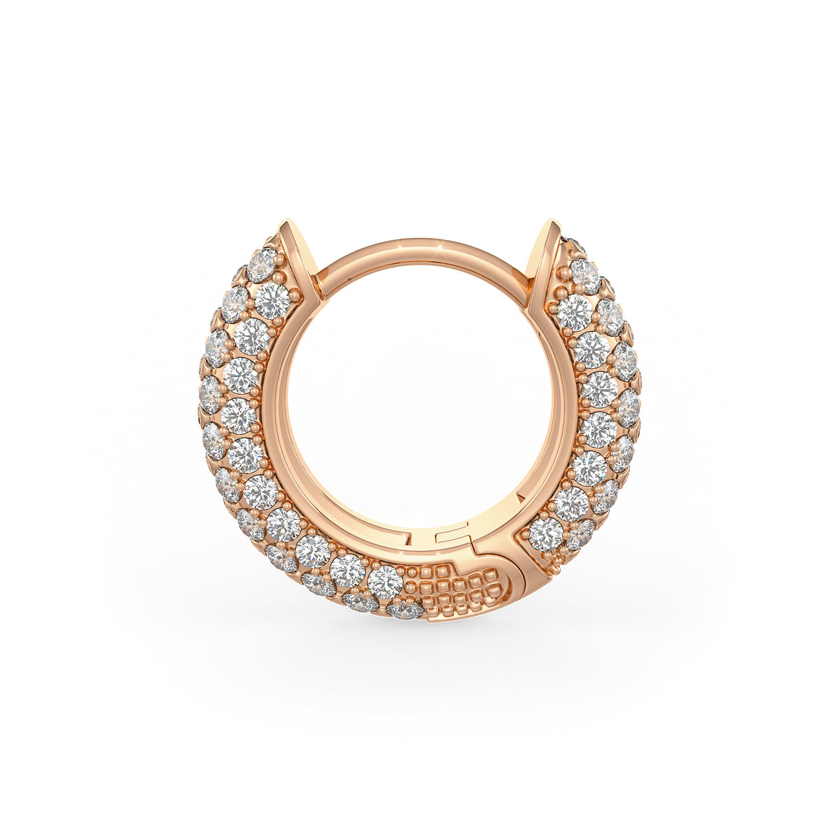 18ct Rose Gold Diamond Ear Stack Clicker Hoops