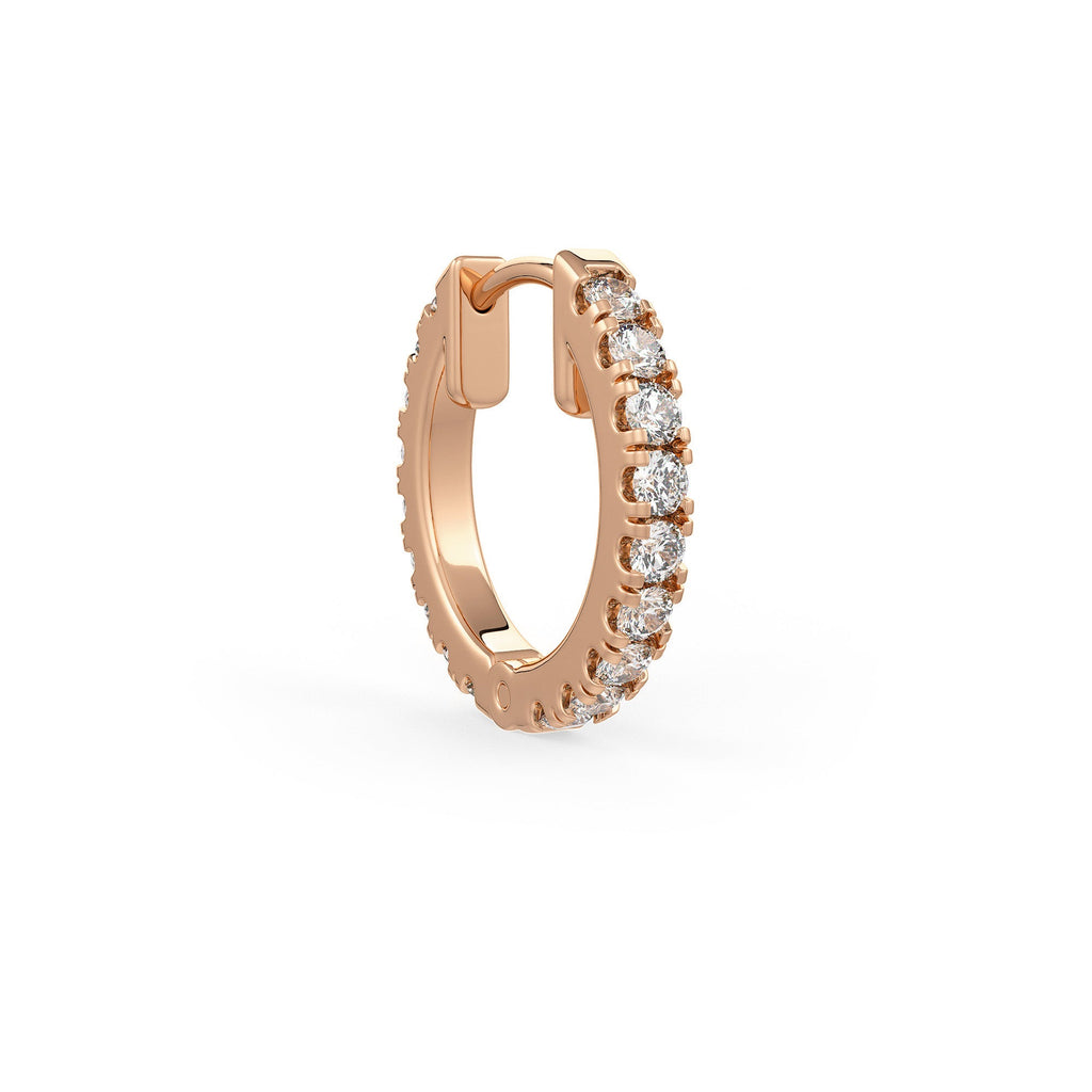 Full eternity diamond cartilage hoop in rose gold