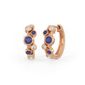 Diamond Sapphire Bubble Hoops Earrings 18ct Rose Gold